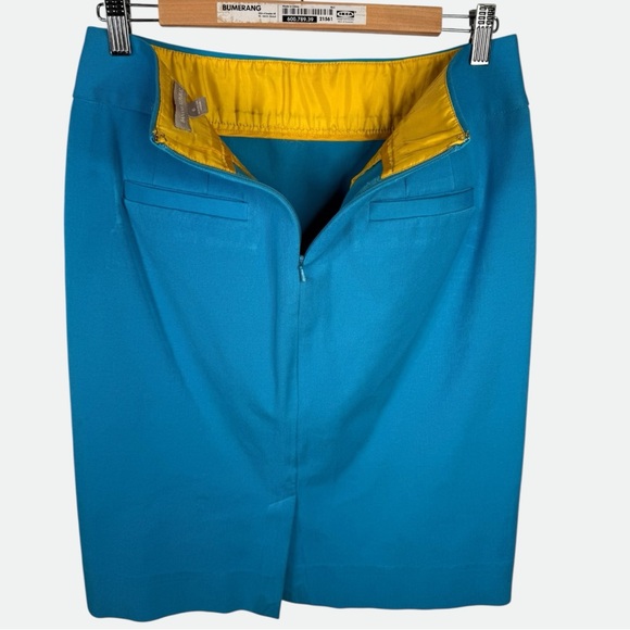 Banana Republic Blue & Yellow Fitted Pencil Skirt - Size 6 - Picture 3 of 4
